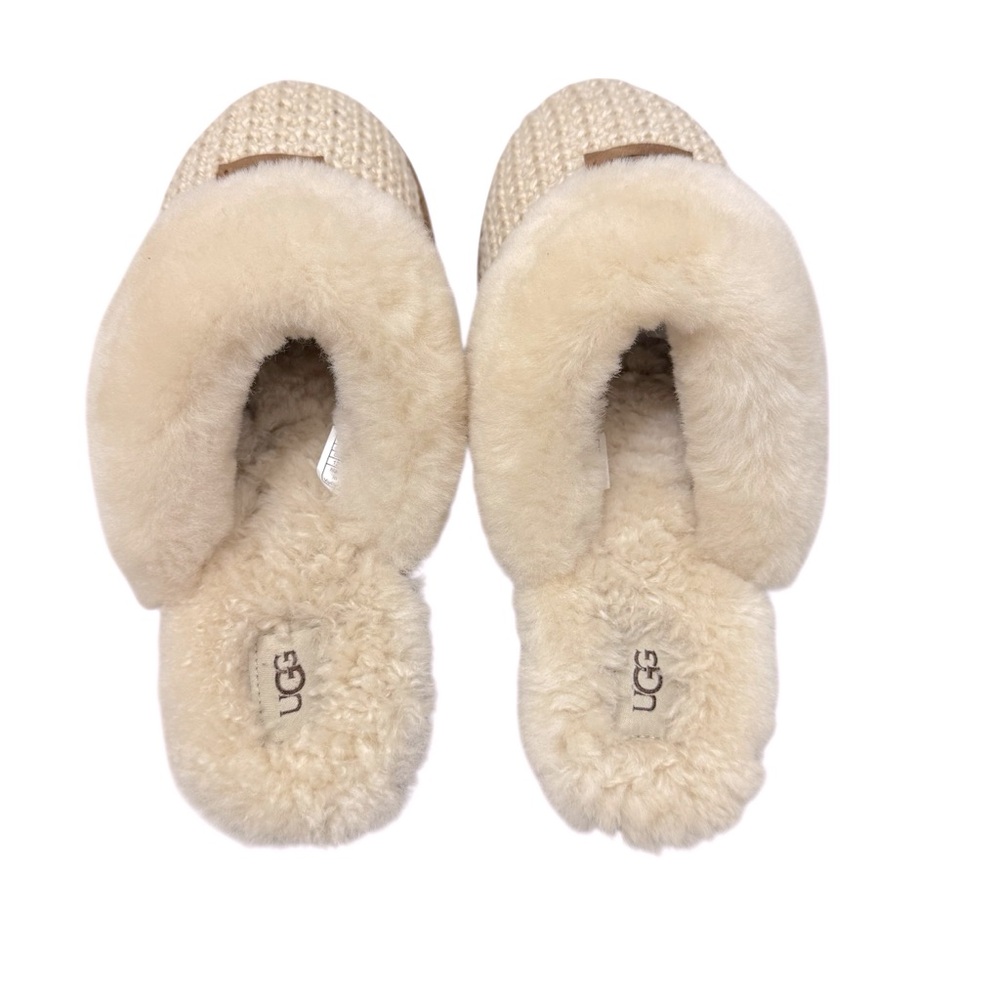 UGG® Women's Cream Cozy Knit Shearling Mule Slippers size 12 - Picture 8 of 11